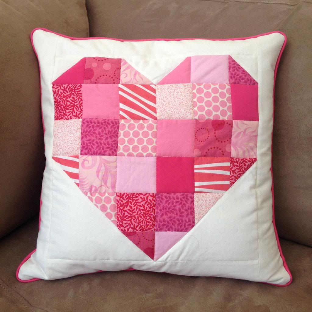 Rhinestone Beagle Patchwork Heart Pillow